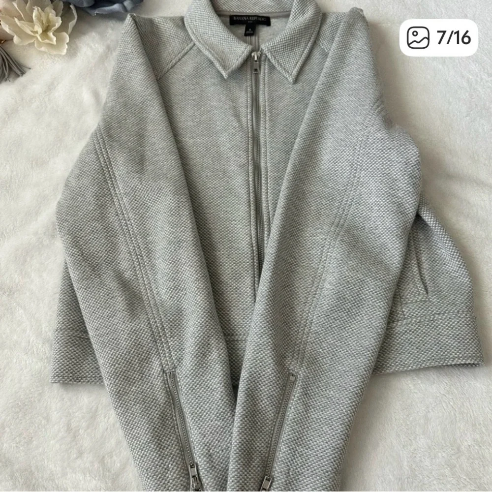 Banana Republic Factory Textured Knit Moto Jacket Small - Picture 8 of 10